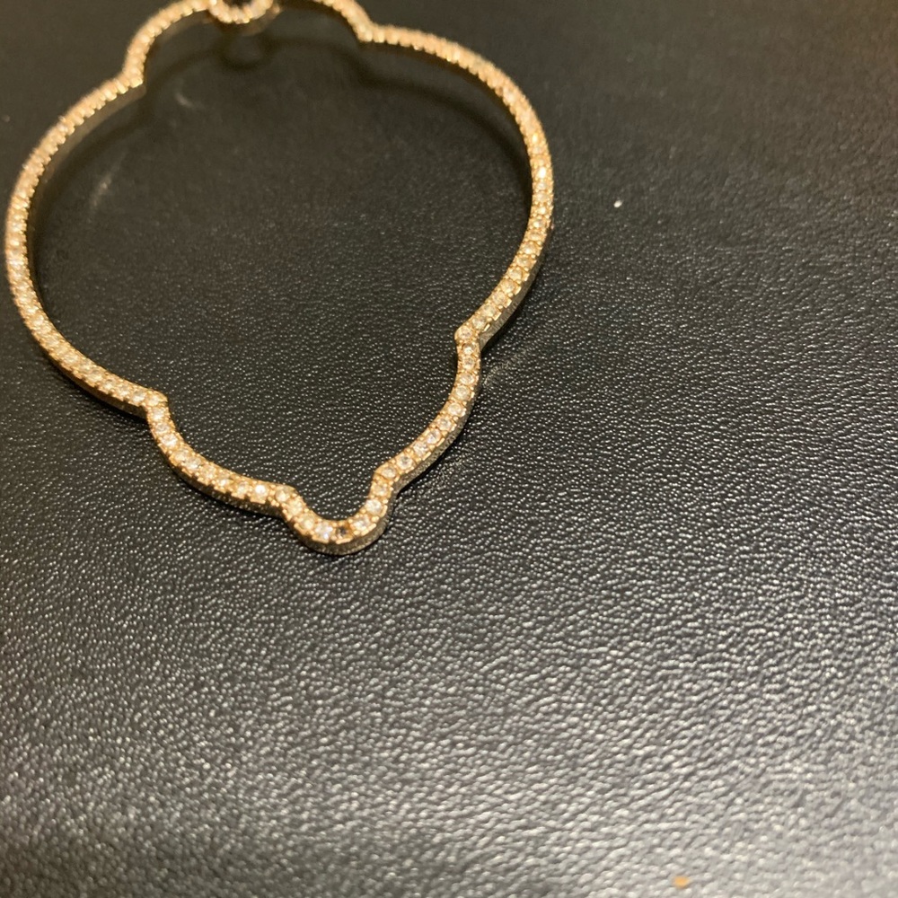 Gold Abstract Rhinestone Hoops - Picture 4 of 5